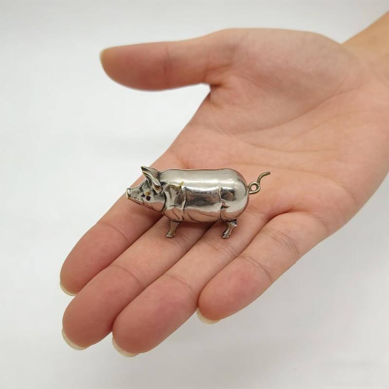 Tape Measure - Antikes Schweine-Mini-Maßband, Vintage Metall-Weichmaßband für Handarbeiten,