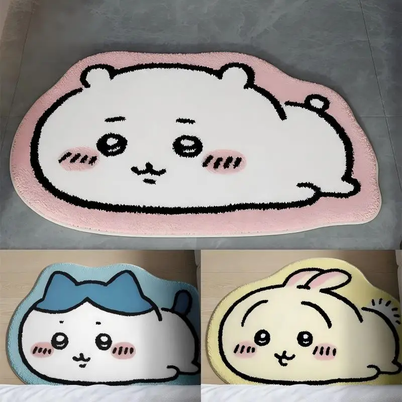 Faucet - Chiikawa Cartoon-Teppich, Anime Hachiware Usagi, Plüsch-Bodenmatte,