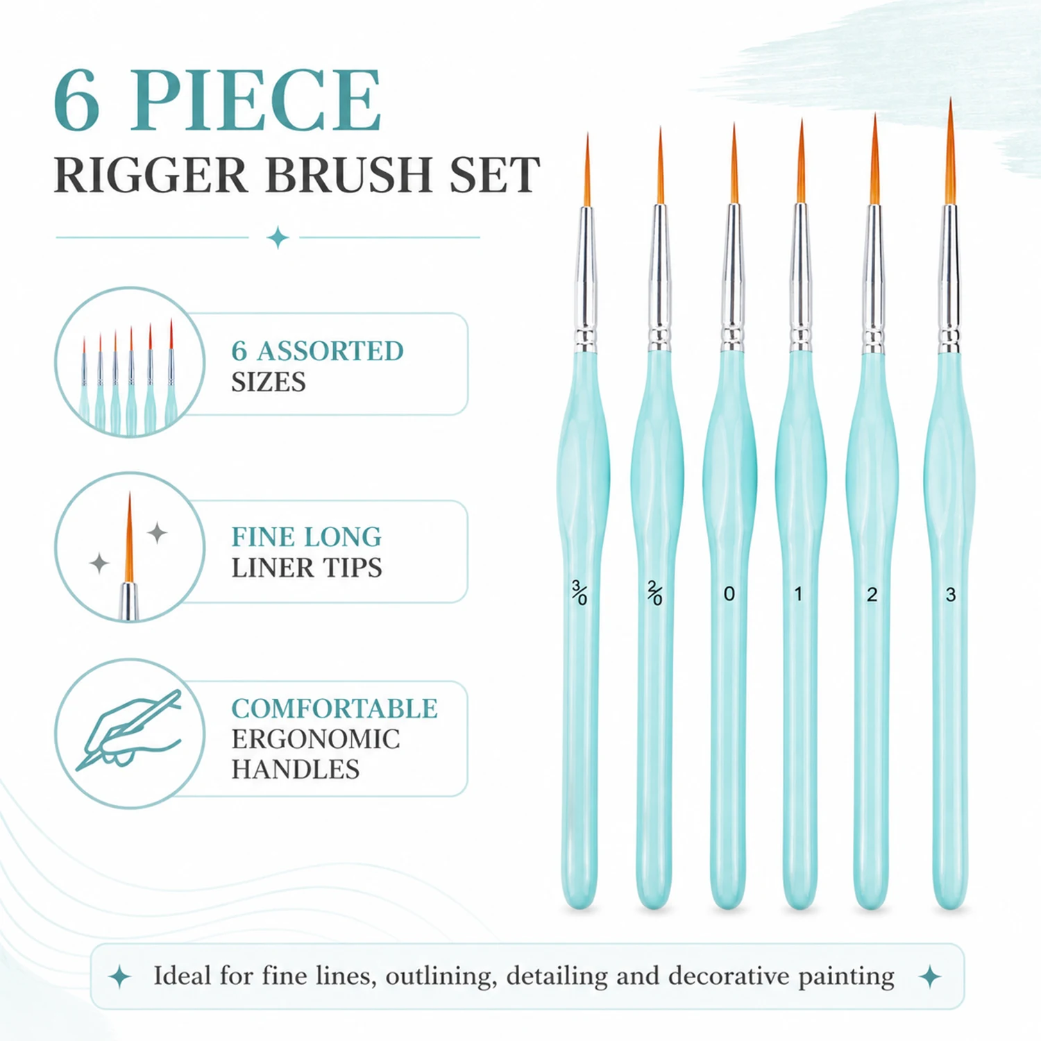 6-teiliges Rigger-Pinselset, F – Paint Brush Bewertung und Preis