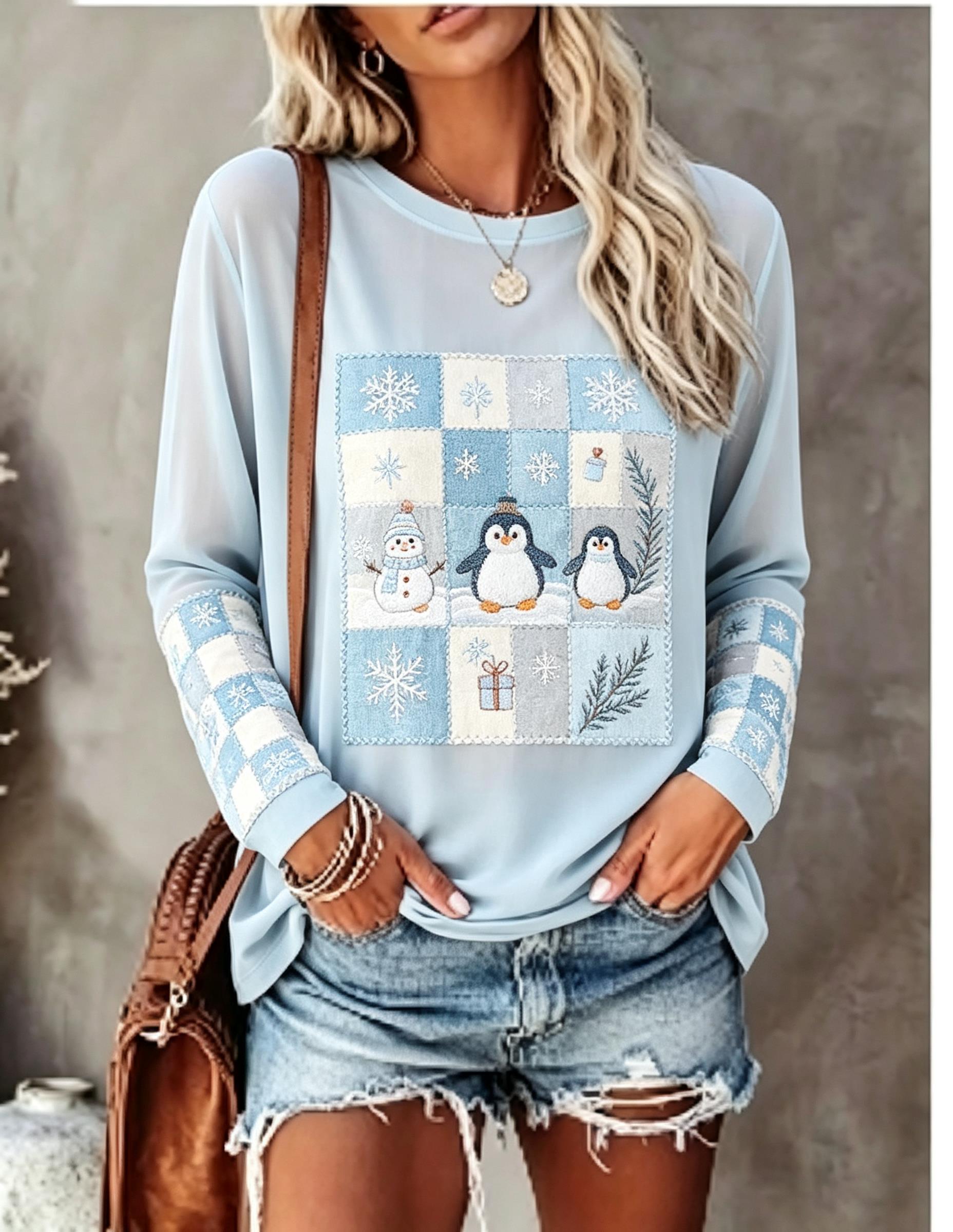 Damen-Langarm-T-Shirt mit Fuch – Wallpaper Bewertung und Preis
